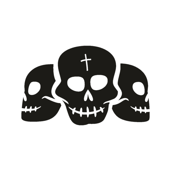 Transparent Skull Skeleton Wall Decal Black And White for Halloween