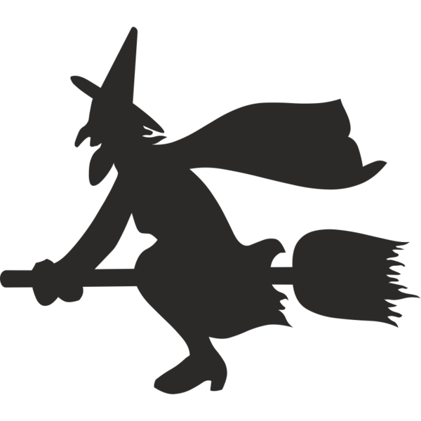 Transparent Witchcraft Broom Silhouette Black Black And White for Halloween