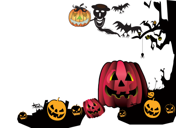Transparent Halloween Pumpkin Jack O Lantern Calabaza for Halloween