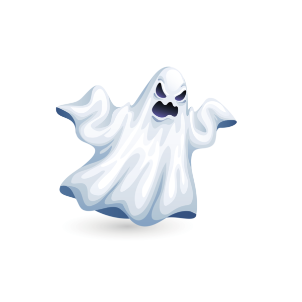 Transparent Ghost Cartoon Halloween White Wing for Halloween
