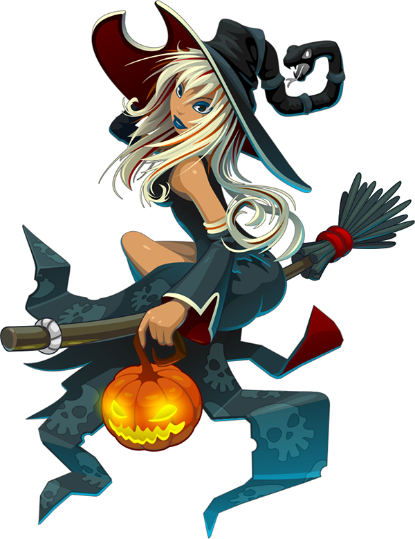 Transparent Witchcraft Halloween Cartoon for Halloween