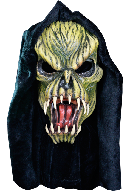 Transparent Mask Haunted Mask Fang Face Halloween Mask Headgear for Halloween