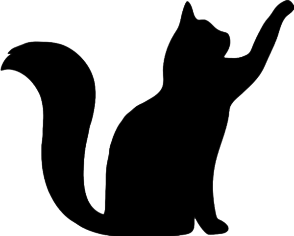 Transparent Cat Stencil Silhouette Black for Halloween