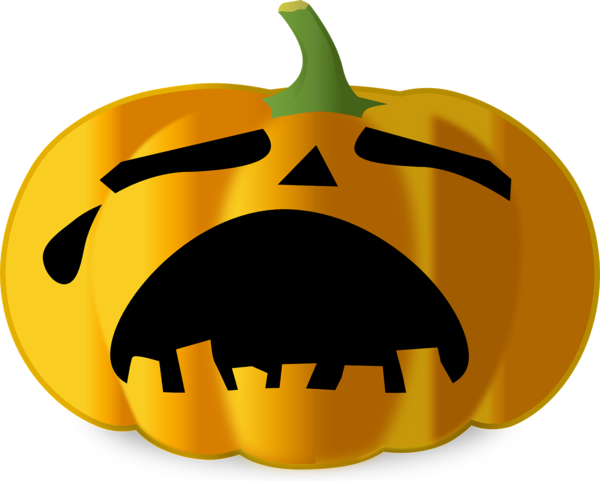 Transparent Sadness Halloween Face Pumpkin Yellow for Halloween