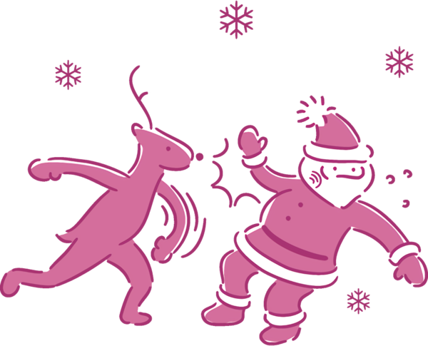 Transparent christmas Pink Cartoon for santa for Christmas