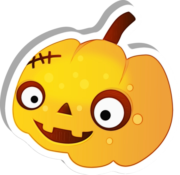 Transparent Jackolantern Pumpkin Halloween Pumpkins Cartoon Facial Expression for Halloween