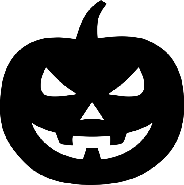 Transparent Halloween Pumpkin Jack Skellington Black And White Silhouette for Halloween