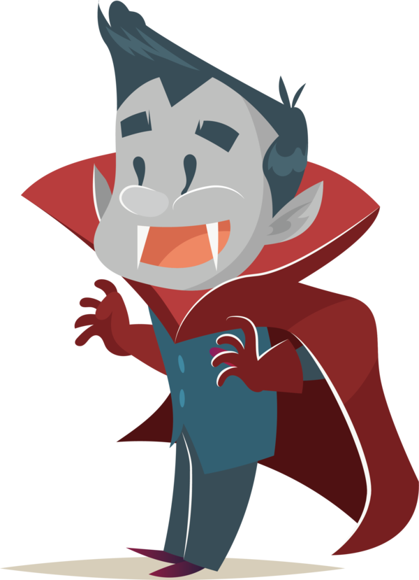 Transparent Halloween Cartoon Vampire Red for Halloween