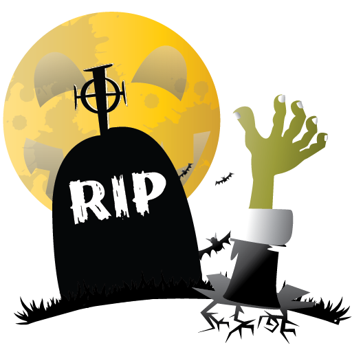 Transparent Halloween Headstone Cemetery Yellow Logo for Halloween