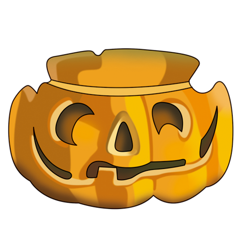 Transparent Calabaza Pumpkin Cartoon Yellow Snout for Halloween