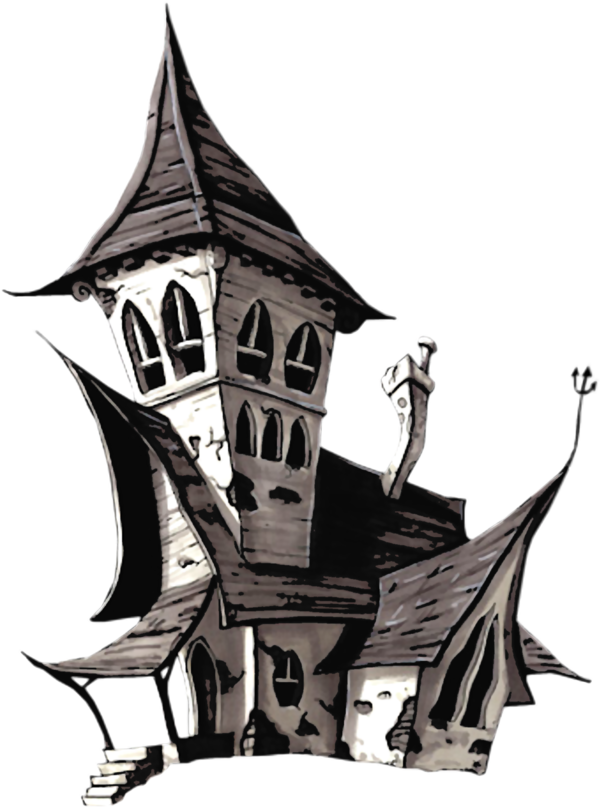 Transparent Halloween House Haunted House Visual Arts Design for Halloween