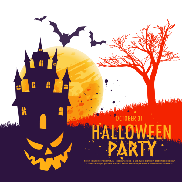 Transparent Halloween Haunted House Poster Text Advertising for Halloween