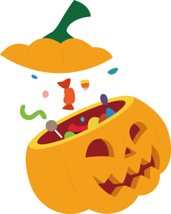Transparent Halloween Pumpkin Jackolantern Food Fruit for Halloween