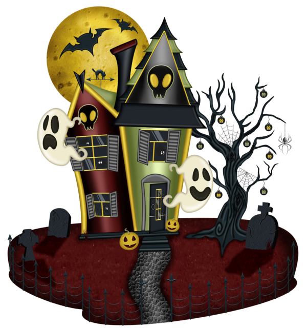Transparent Halloween Haunted House House  for Halloween