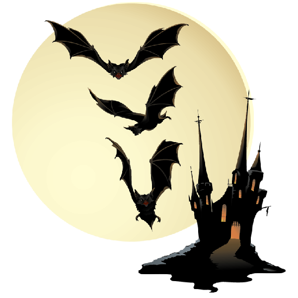 Transparent Halloween Haunted House Ghost Bat Silhouette for Halloween