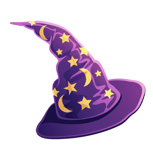 Transparent Hat Purple Witch Hat Party Hat for Halloween