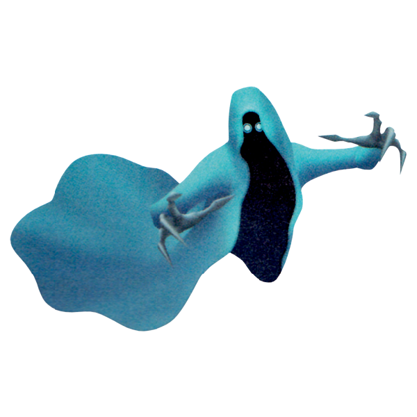 Transparent Casper Ghost Drawing Aqua Turquoise for Halloween