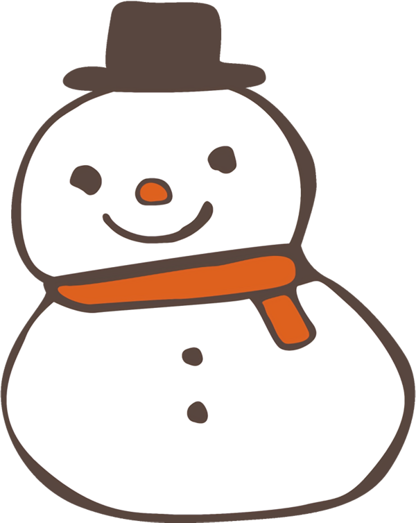 Transparent christmas Snowman Line Smile for snowman for Christmas