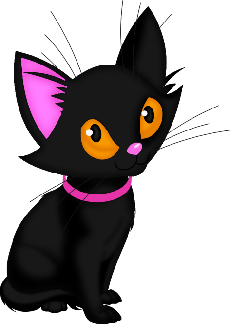 Transparent Black Cat Kitten Cat for Halloween