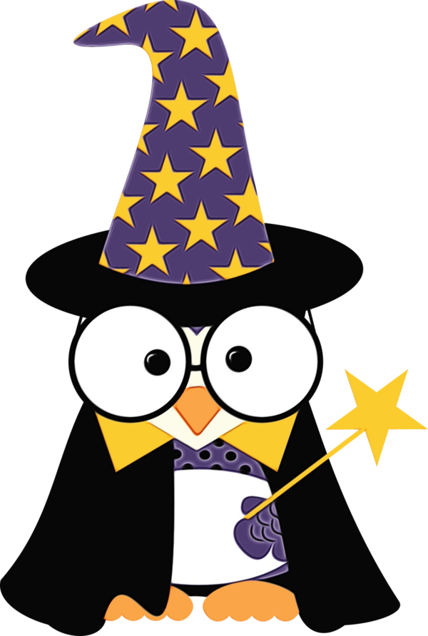 Transparent Flightless Bird Witch Hat Penguin for Halloween