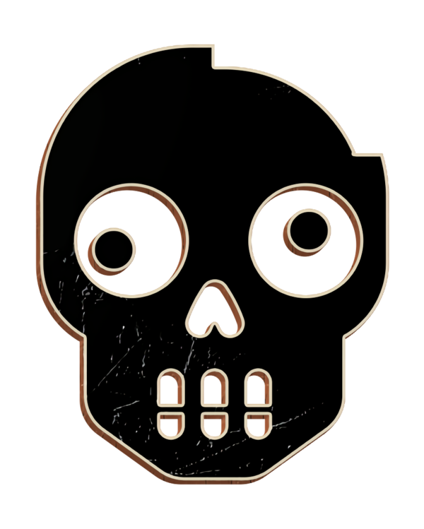Transparent Head Cartoon Skull for Halloween