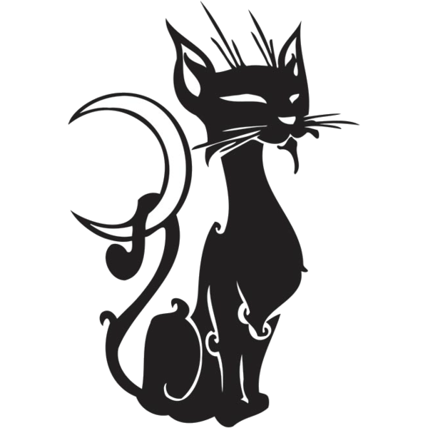 Transparent Cat Decal Wall Decal Black for Halloween