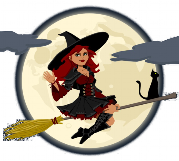 Transparent Witchcraft Drawing Witch Hunt  for Halloween
