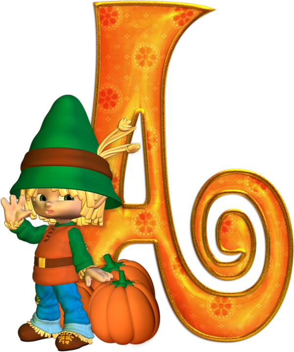 Transparent Letter Alphabet Pumpkin Orange for Halloween