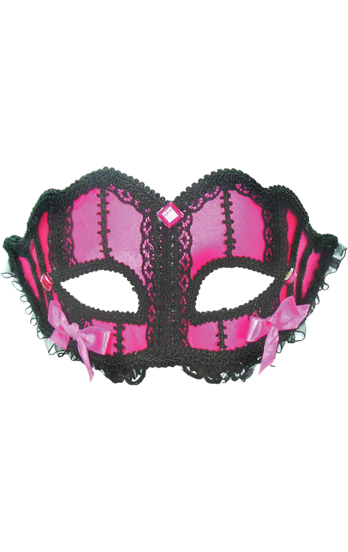 Transparent Mask Domino Mask Blindfold Pink Magenta for Halloween