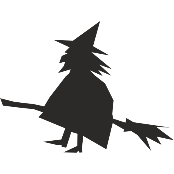 Transparent Broom Witchcraft Silhouette Black Black And White for Halloween