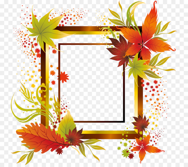 Transparent Autumn Drawing Leaf Flower for Thanksgiving