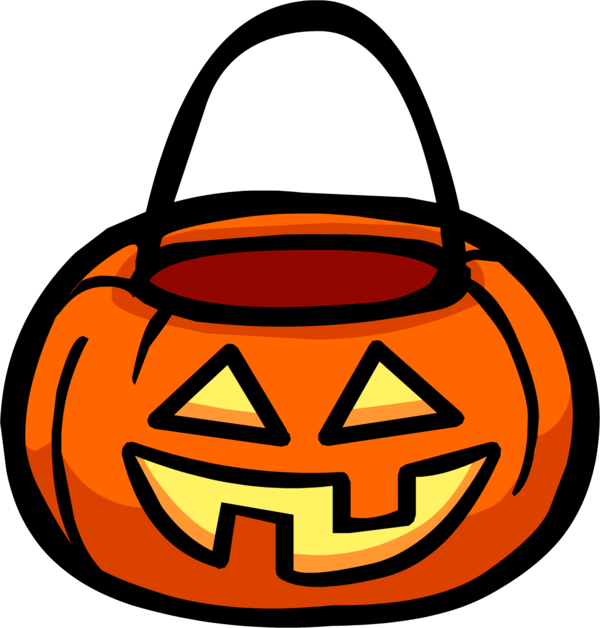 Transparent Club Penguin Halloween Basket Orange Line for Halloween