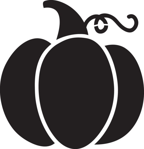 Transparent Pumpkin Spice Latte Pumpkin Pie Black And White Silhouette Symbol for Halloween