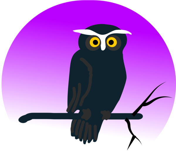 Transparent Owl Halloween Animation Purple for Halloween