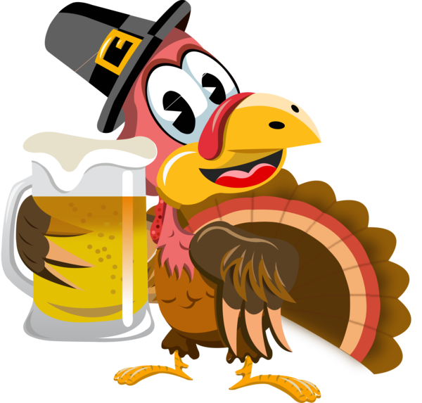 Transparent Beer Turkey Thanksgiving Cartoon Bird for Thanksgiving