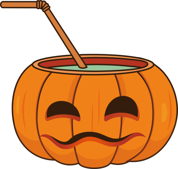 Transparent Jackolantern Halloween Sticker Winter Squash Food for Halloween