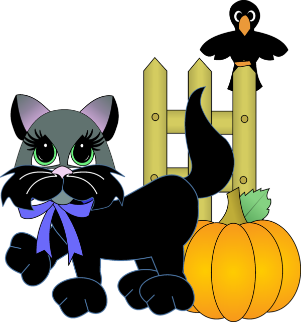 Transparent Black Cat Kitten Cat for Halloween