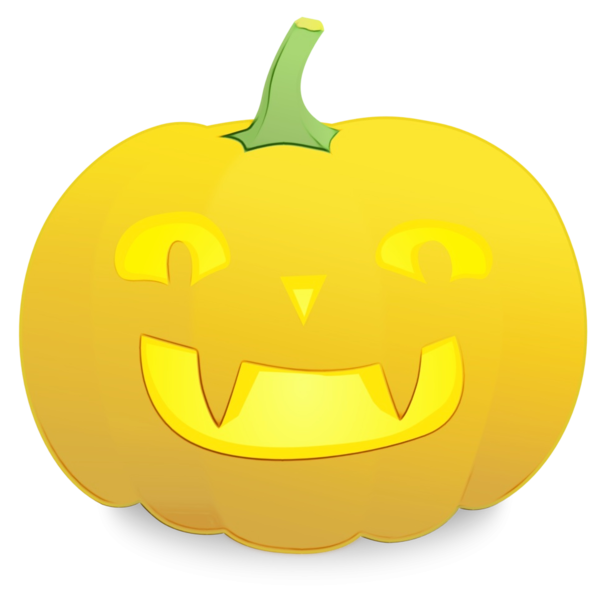 Transparent Jackolantern Lantern Carving Yellow Facial Expression for Halloween