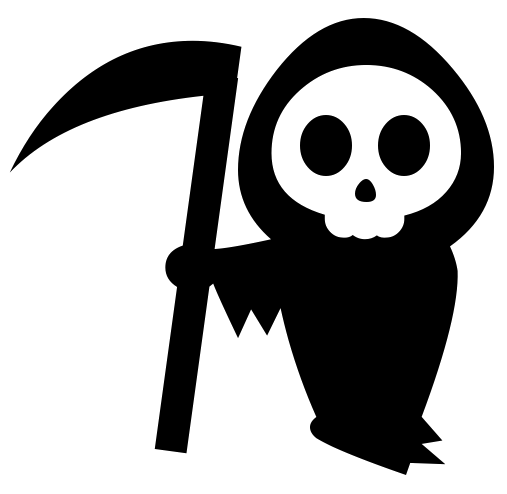 Transparent Death Sticker Drawing Cartoon Black for Halloween