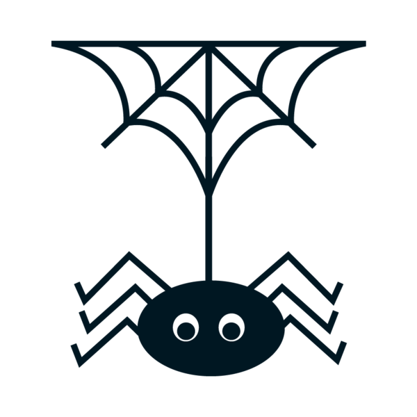 Transparent Spider Spider Web Icon Design Line Art Leaf for Halloween