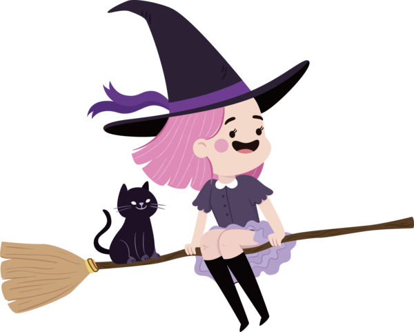 Transparent Witch Hat Witchcraft Gratis Purple Violet for Halloween