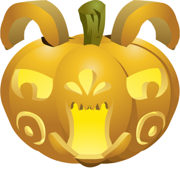 Transparent Jacko Lantern Pumpkin Calabaza Winter Squash Commodity for Halloween