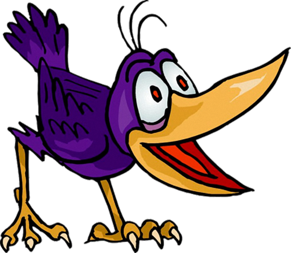 Transparent Crow Cartoon Crow And The Pitcher Beak Purple for Halloween