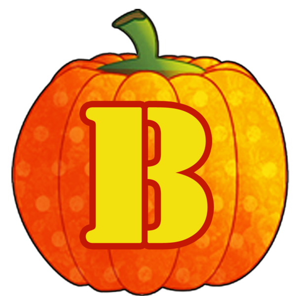 Transparent Alphabet Letter Calabaza Pumpkin Fruit for Halloween