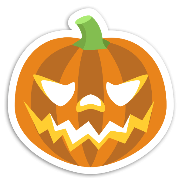 Transparent Emoji Guess The Emoji Sticker Orange Pumpkin for Halloween