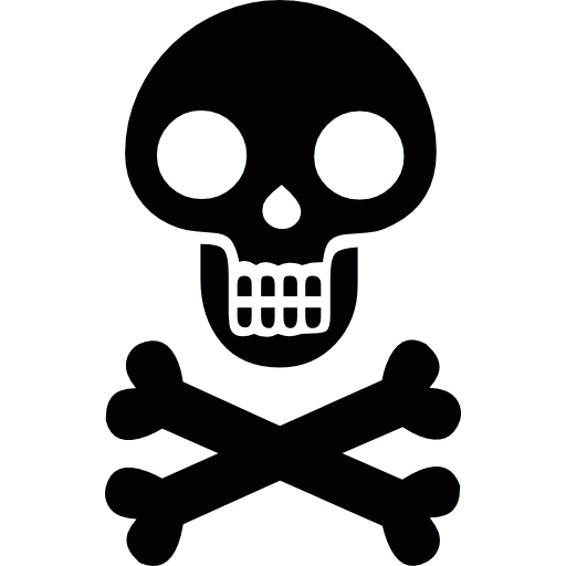 Transparent Skull And Crossbones Skull Skeleton Bone Line for Halloween