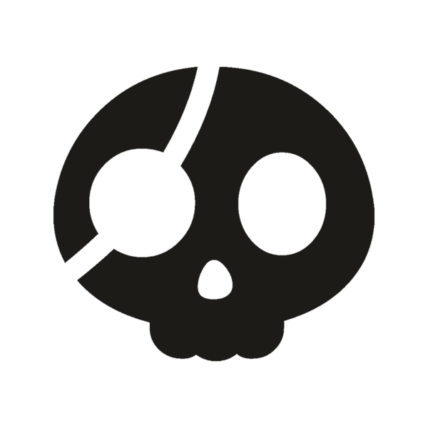 Transparent Sticker Advertising Logo Black And White Bone for Halloween