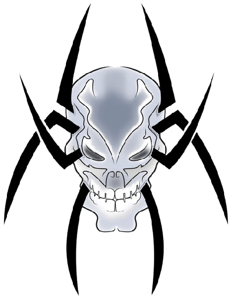 Transparent Spider Tattoo Skull Line Art Decapoda for Halloween