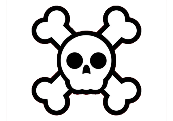 Transparent Skull And Crossbones Skull Cartoon Line Art Symbol for Halloween