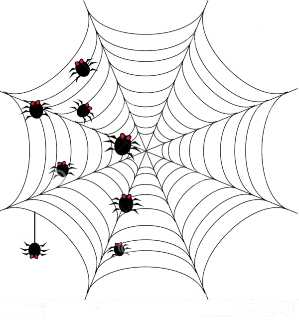 Transparent Spider Halloween Spider Web Symmetry Point for Halloween